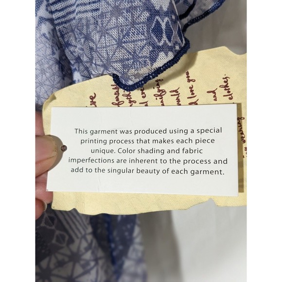 One World Mesh Flutter Sleeve Scoop Neck Sublimated Print Knit Lined Top size sm - Picture 4 of 8